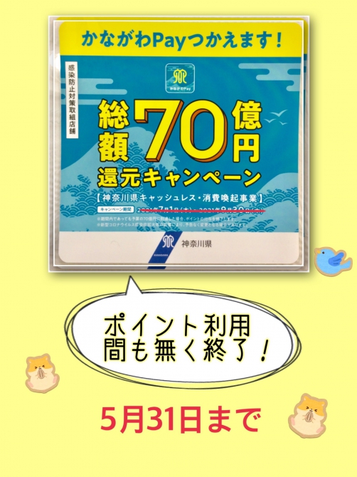 かながわPayポイント利用間もなく終了！